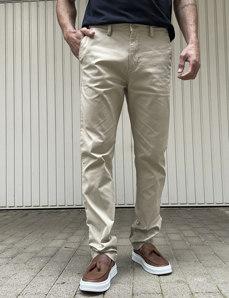 Lee Chinos Ανδρικό μπεζ Slim παντελόνι L71LTY58